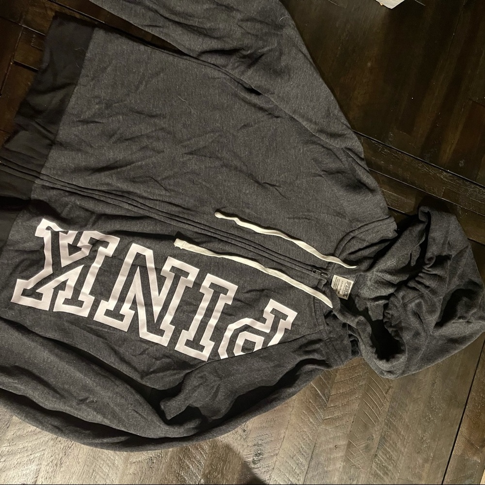 Grey and white PINK hoodie